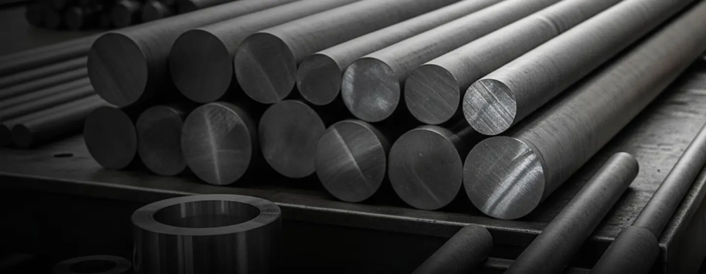 High-quality carbon vs stainless steel sheets and bars stored in a warehouse for metal engineering projects across the Middle East.